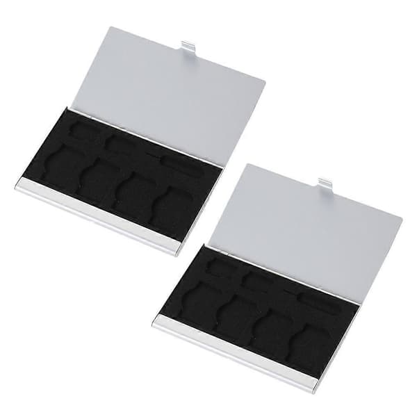 SIM-kortbeholder Telefonkort Opbevaringsboks Holder til SIM-kort 9X5.7X0.4CM Sølv 9X5.7X0.4CM Silver
