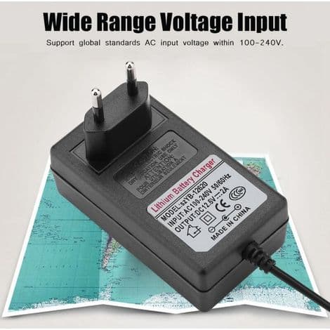 AC 12,6V 2A Replacement Charger for Lithium-ion Batteries, Portable Wall Charger, EU Plug Adapter for Electronic Home Devices. (EU)