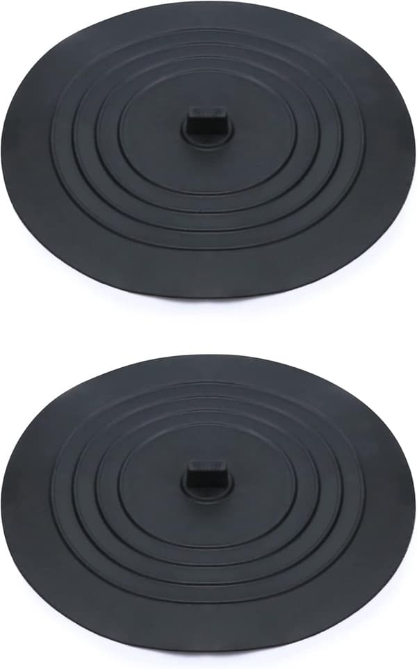 Pakke med silikoneafløbspropper, vaskepropper, badekarsprop, 15 cm, til vask, badekar, sort