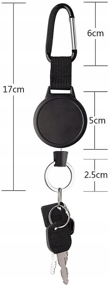 2 kpl sisäänvedettäviä avaimenperiä 100 cm vaijerilla