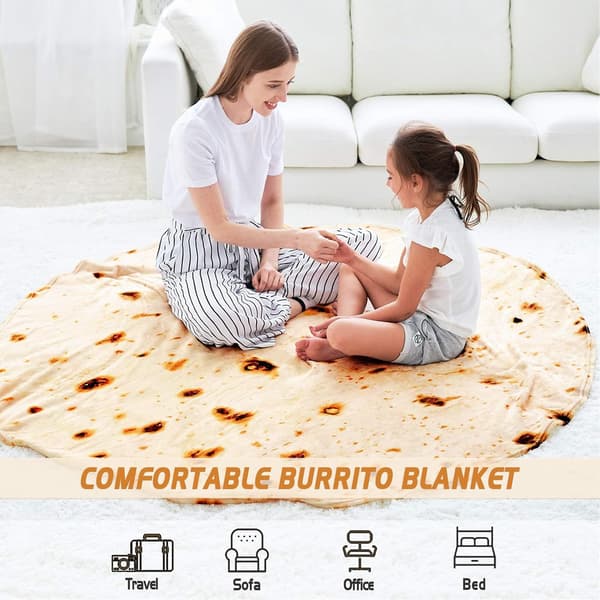 Burrito blanket, double-sided giant flour tortilla blanket