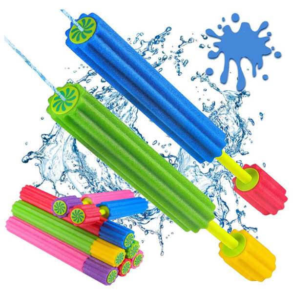 Skumvannpistol for barn, 6 stk langdistansevannpistol, vannkanonvannleketøy for svømmebasseng, sommerstrandbadeleker