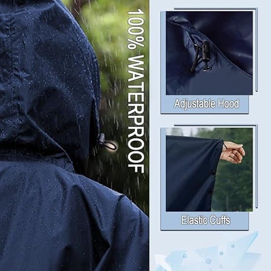 Outdoor Rain Jacket - Waterproof, Windproof and Breathable - Portable and Compact - Suitable for Both Men and Women - Universal Size