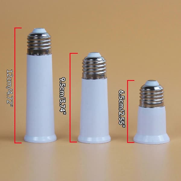 E27 Medium Bulb Extension Socket Lamp Holder Adapter Extension for LED Lamp 95mm 95mm
