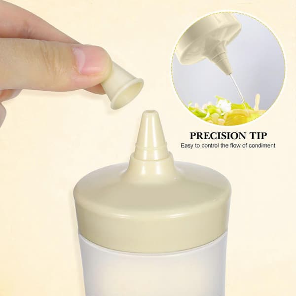 Squeeze Bottles Easy to Clean Camping Equipment 3 Pcs Beige