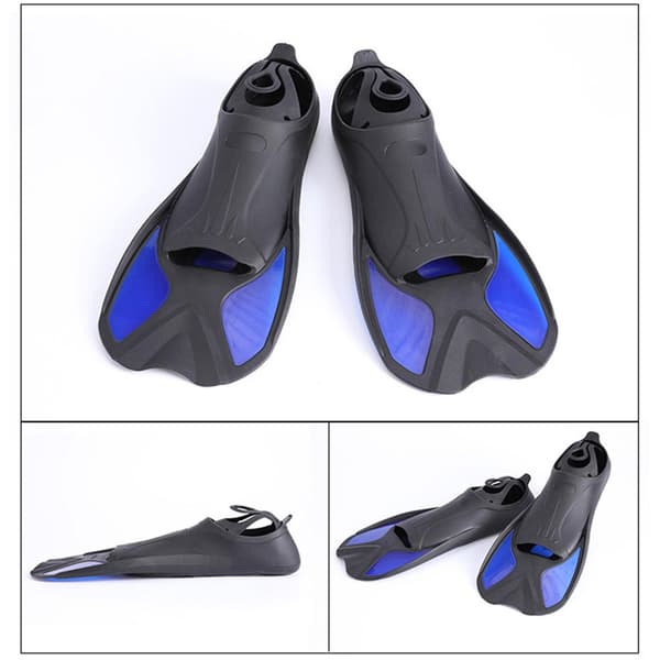 Swim Fins for Lap Swimming and Diving - Soft TPR Material and Adjustable Strap - 1 Pair
