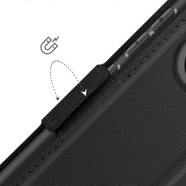 Fodral för Redmi Note 14 5G med korthållare och magnetlås, svart