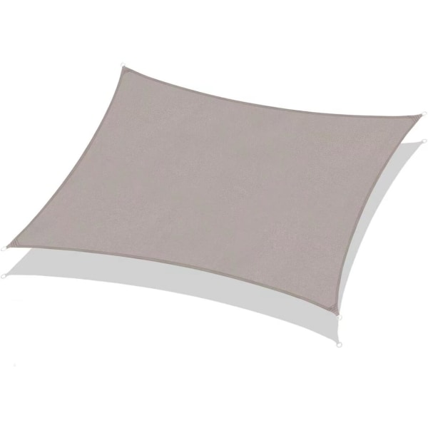 Rektangulært skyggeseil, 2x4m, vanntett, anti-UV, vanntett og pustende, lys grå