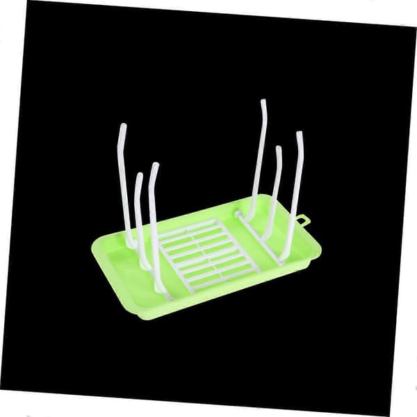 Foldable Bottle Drying Rack Light Green Space-Saving Countertop Accessory