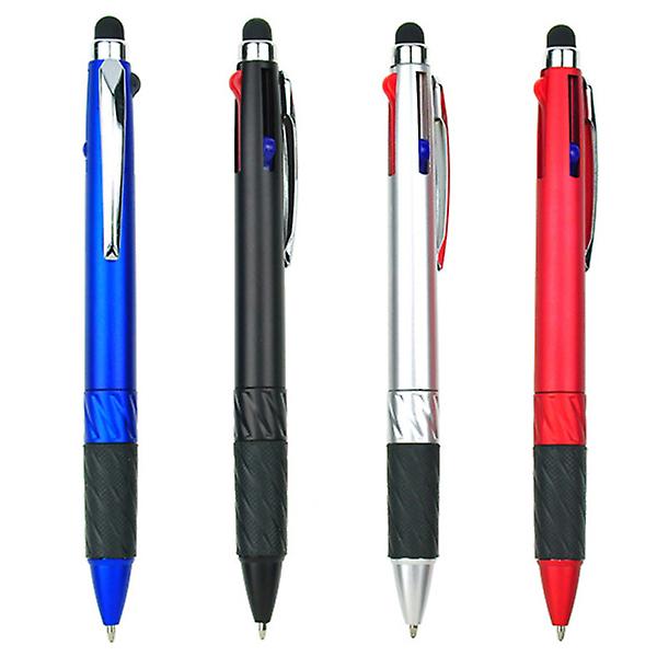 4 st 1 set Praktiska kulpennor Unika 3-färgs rotationspennor med penna14,2x1x1cm 14.2x1x1cm