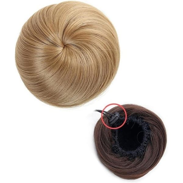 Peruk för kvinnor Syntetiskt hår Chignon Rak Donut Chignon Hårfäste Syntetisk spets Falsk Balett Chignon för kvinnor flickor damer Kvinnlig syntetisk peruk