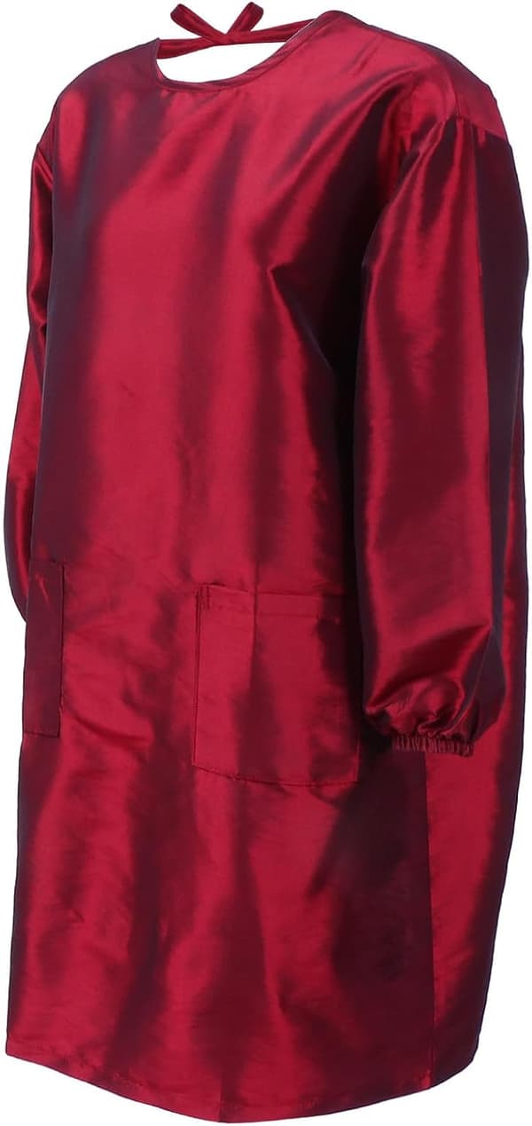 Frisörförkläde Långärmad Röd Polyamid Polyester