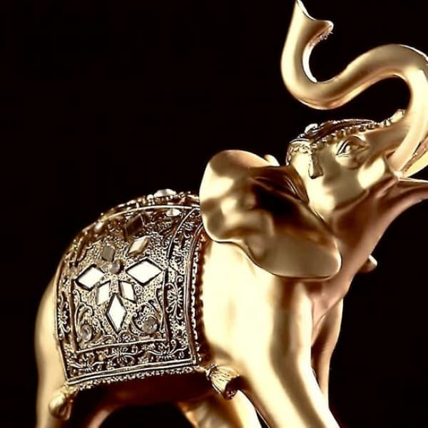 1 st Elefant Guld Staty Staty Prydnad Skulptur Konstnär