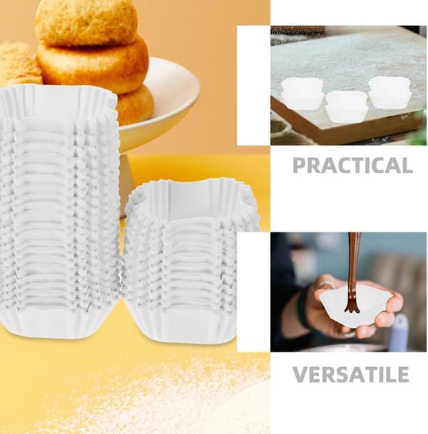 2000 stk Kakebakeformer Muffinsformer Firkantede Delikate Matkvalitetspapir Oljesikkert Papir