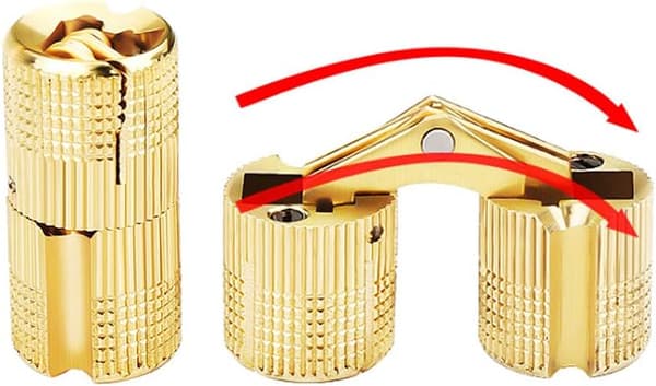 Usynlige hængsler 4 styk usynlige hængsler cylindriske hængsler messing