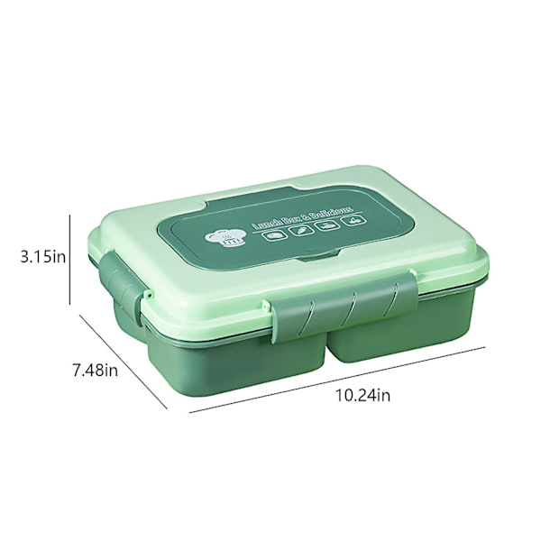 Lunchbox för barn, Bentobox för vuxna, Lunchlådor för vuxna/barn/småbarn, 1600 ml - 5 fack Light green