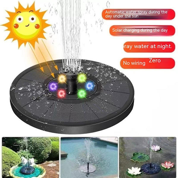 Solcelled Vannfontene, Solcelled Fontene Pumpe med Batteri, Vannfontene Solcelle Fuglebad Fontener, Solcelled Fontene Pumpe
