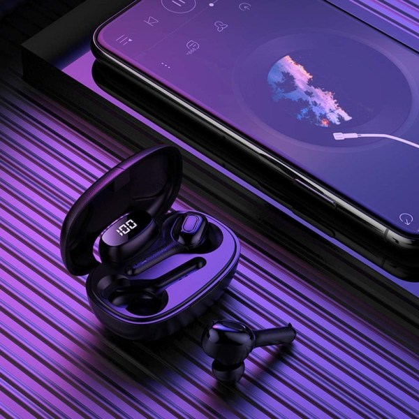 Øreprop trådløse stereohøretelefoner Bluetooth 5.0 i øretelefoner sport Bluetooth høretelefoner