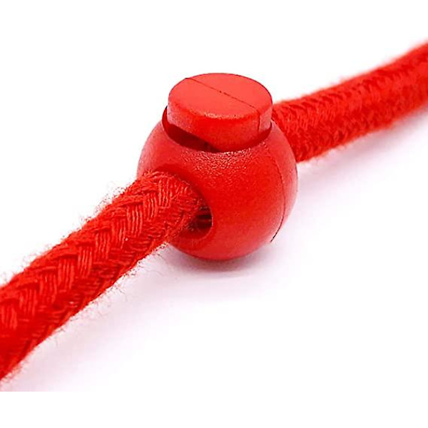 Plastfjäder-snörlås, runda ändstopp med fjäder för camping, vandring, skosnörebyte, sport, ryggsäckar (100 st, vita)
