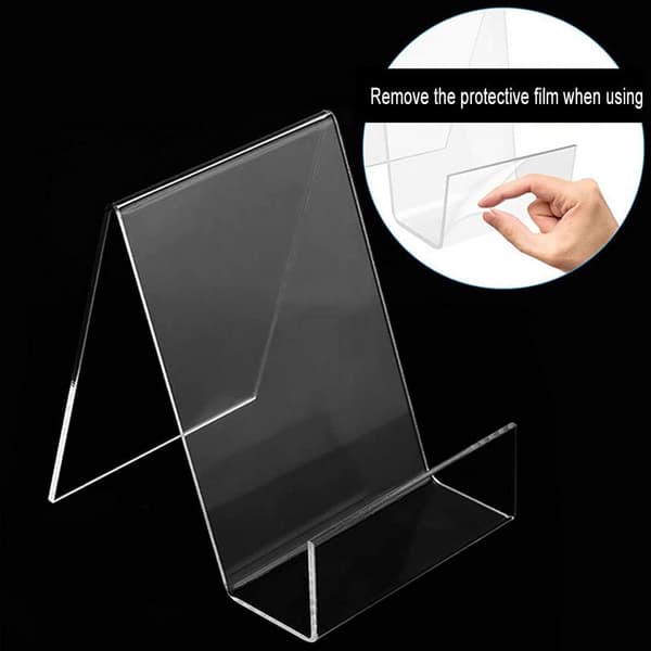 2 Pieces Acrylic Bookends, Acrylic Bookends with Edge, Transparent