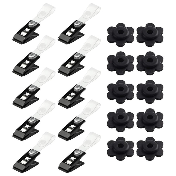 Sort Flagstang Haveflag Tilbehør Flagstang Stopper Metal Tøjclips Flagklips Sort 3,2x3,2cm