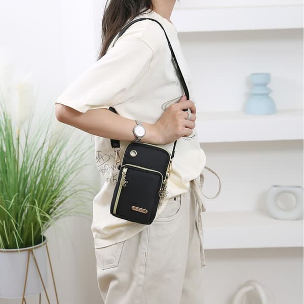 Machine Bag Crossbody Mini Small Bag, Vertical Clutch Coin Purse Arm Bag - Black