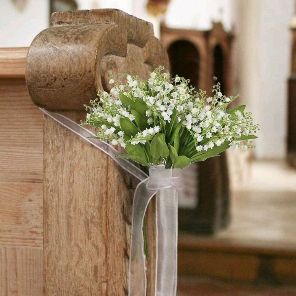 3 stk. Kunstige Blomster Indendørs Udendørs Kunstig Busk Med Hvide Blomster Og Grønne Blade Til Bryllupsdekoration Bord Hjem Have Blomsterarrangement