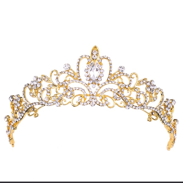 Gull tiarakroner for kvinner jenter Princess Crown tiaraer for kvinner tiaraer for jenter Brude