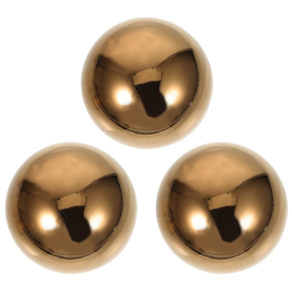 3 Pcs Tabletop Mirror Stainless Steel Gazing Balls Garden Concrete Garden Balls Metal Garden Orbs Outdoor Gazing SphereGolden7.6X7.6CM