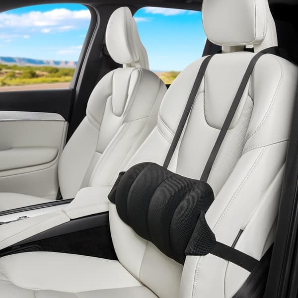 Lumbar Support Pillow - Back Support - Car Lumbar Support Pillow - Height Adjustable Lumbar Support Pillow - Lumbar Support Pillow with Straps (Ho)