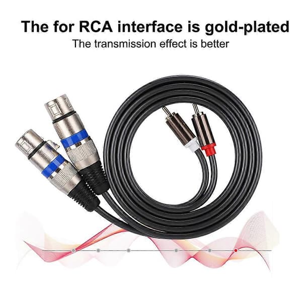 Dobbelt RCA Han til Dobbelt XLR Hun Lydadapterkabel Patchkabel Dobbeltlags PVC-kabel