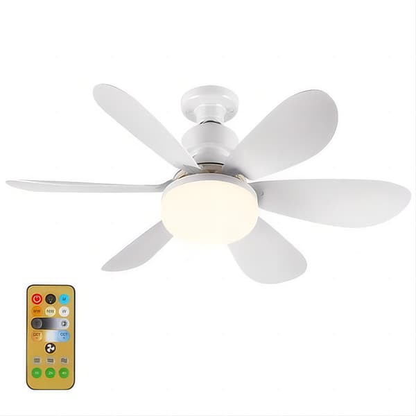 52 cm Silent Ceiling Fan with LED Light and Remote Control, 40W Ceiling Fan Lamp, with E27 Socket