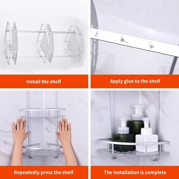 3-Tier Wall Mounted Shower Caddy for Toilet and Kitchen