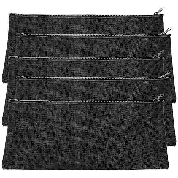 5 kpl Kestäviä Vetoketjullisia Työkalupusseja Pienille Työkaluille Vetoketjullisia Työkalupusseja Black 34X15X0.5CM