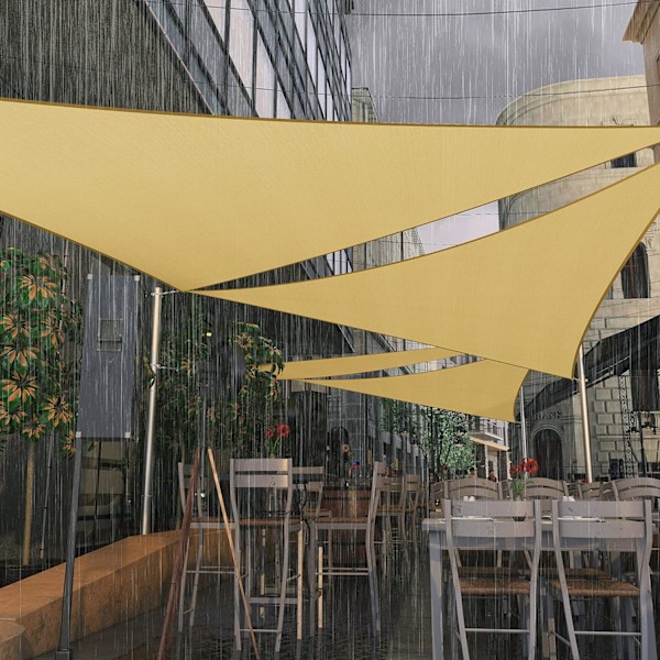 3*3*3m Trekant Sand Sol Terrasse Skygge Sejl Baldakin Brug til Terrasse Baghave Græs Have Markise Skygge Dække - Blokering af UV-Stråling
