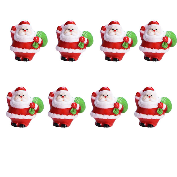 Figurer Dekorasjon Julebord Dekorasjon Julenissen Figur Juletre Figurer Gaver Miniatyrpynt DIY Tilbehør 8stk