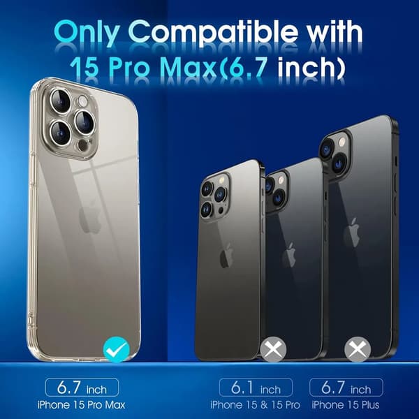 iPhone 15 Pro Max Läpinäkyvä TPU-kuori – Erityinen kamerasuoja iPhone 15 Pro Max iPhone 15 Pro Max iPhone 15 Pro Max