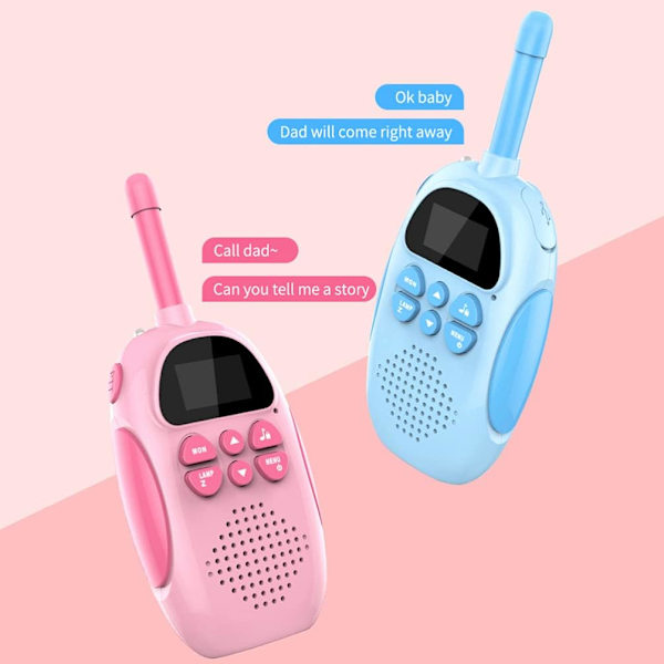 Walkie Talkies för Barn Leksaker Mini Sändare Leksak Walkie Talkies Radio Intercom för Små Händer för Barn (Rosa och Blå)