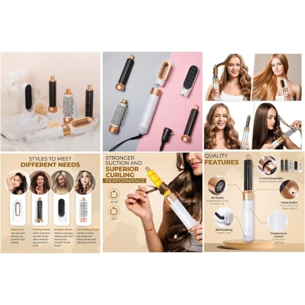 Air Styler - Professionell multifunktionell hårstylingenhet 5-i-1 GULD