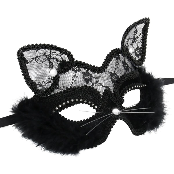 Sexig Spetsmaskerad Mask Kattmask Venedig Mask för Maskeradfest Halloween Jul Karneval-Gudinna