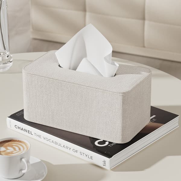 Beige Linne kornigt 19 * 12 * 10cm lätt lyx premium rektangulär