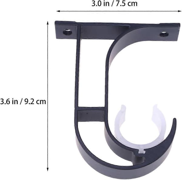 Ceiling Brackets for Curtain Rods, Heavy Duty Curtain Rod Holders Black Ceiling Brackets for 28mm Rod, Window Hardware Ceiling, 2-Pack [DB]