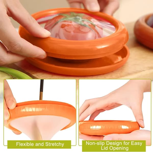 Fruit and Vegetable Storage Containers Reusable Refrigerator Storage for Avocado and Onion Fresh Produce Holders 2 Pcs