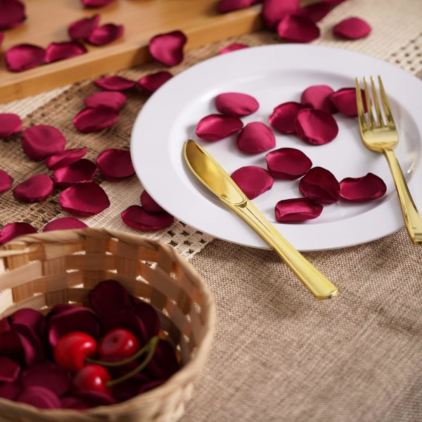 Roseblader for Valentinsdagdekor, Separert Klar til Bruk Myke Silkeblomsterblader for Bryllup Blomstjentekurv, Bord