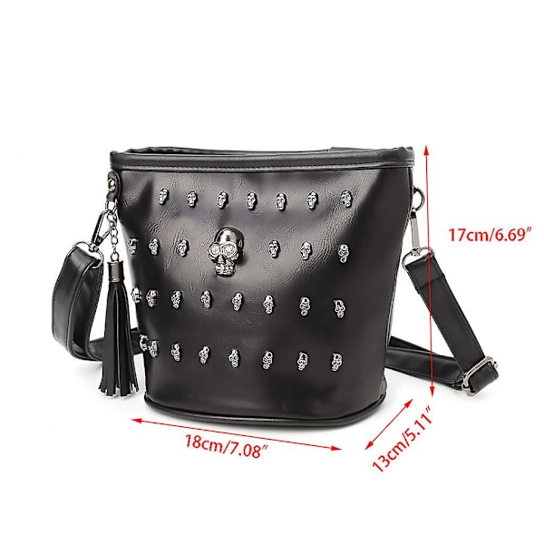 Mode Kvinna Skalle Punk Goth Tassel Messenger Axelväska Crossbody Handväska Multi