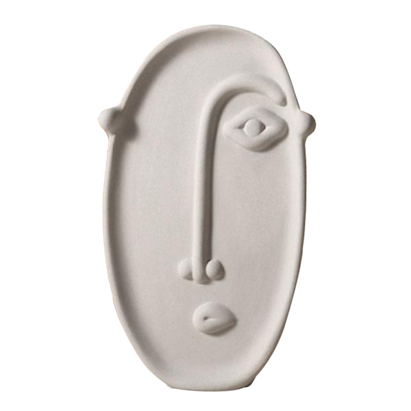 Kreativ Keramisk Vas Torkad Blomma Dekoration Konst Ansikte Skrivbordsdekoration (1 Stycke Långt Ansikte Trumpet)