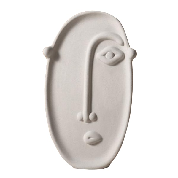 Kreativ Keramisk Vase Tørre Blomst Dekorasjon Kunst Ansikt Skrivebord Dekorasjon (1 Stykke Langt Ansikt Trompet)