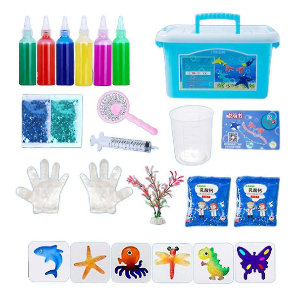 Käsintehdyt vesilelut 3d magic vesilelut molds käsintehdyt vesitontu lelut tee itse merieläimet lelut lasten syntymäpäiväsininen