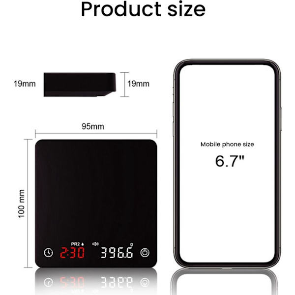 Mini Smart Kitchen Scale Weighing Espresso Precision Digital Coffee Scale with Timer