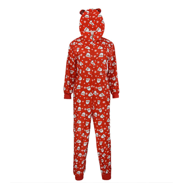 Jule Jumpsuit, Nyhed Juletryk Langærmet Romper, Sjov En integreret hel pyjamas med lynlås bagpåXLDamer Women XL